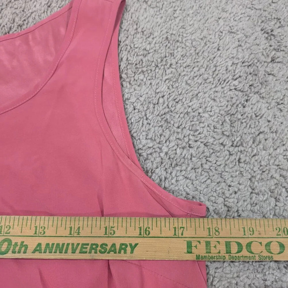 Garnet Hill Dress Size 6 Pink Sleeveless Ruffle Silk Dress - Picture 8 of 8